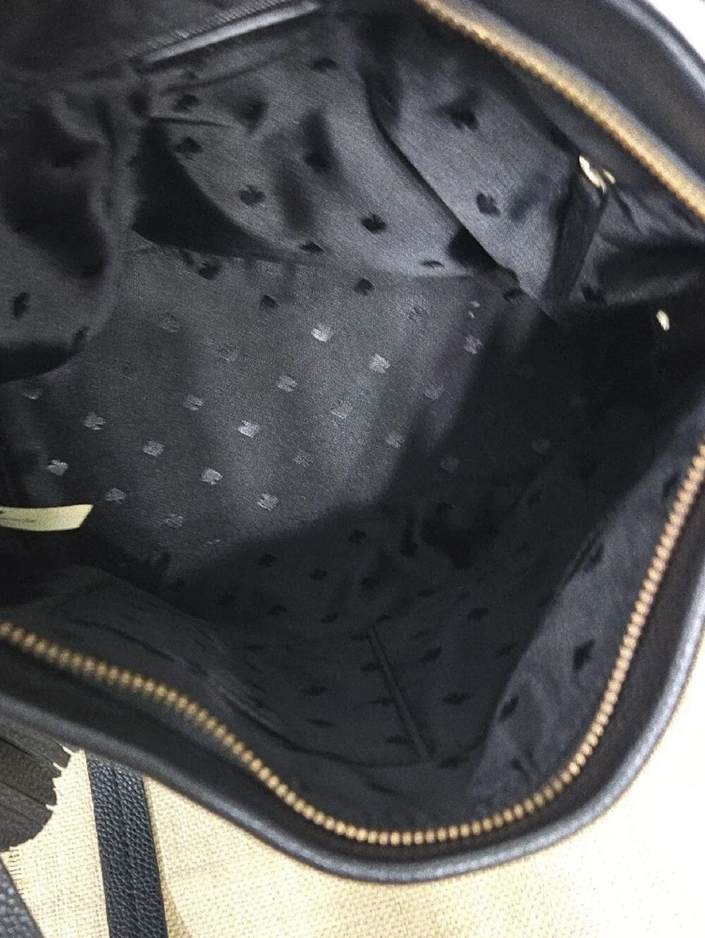 kate spade Black Pebbled Leather Hobo Shoulder Bag with Tassel